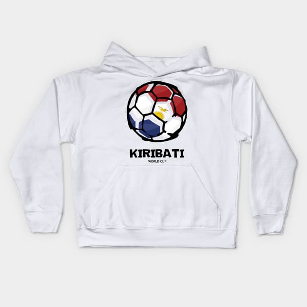 Kiribati Football Country Flag Kids Hoodie by KewaleeTee